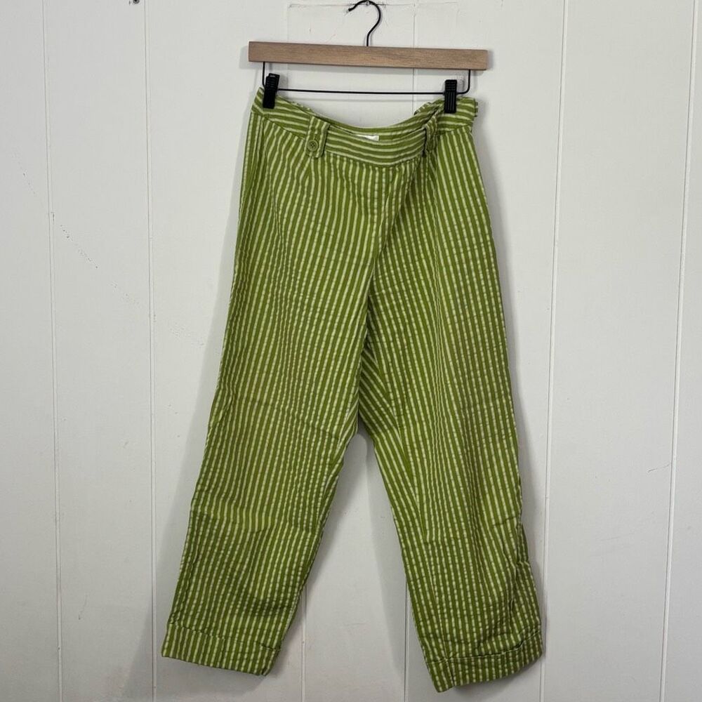 Green Striped Women's Pants